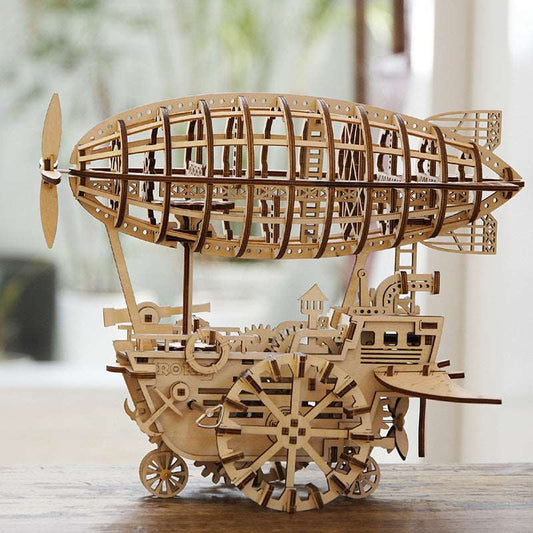 Air Vehicle Mechanical Airship 3D Wooden Puzzle