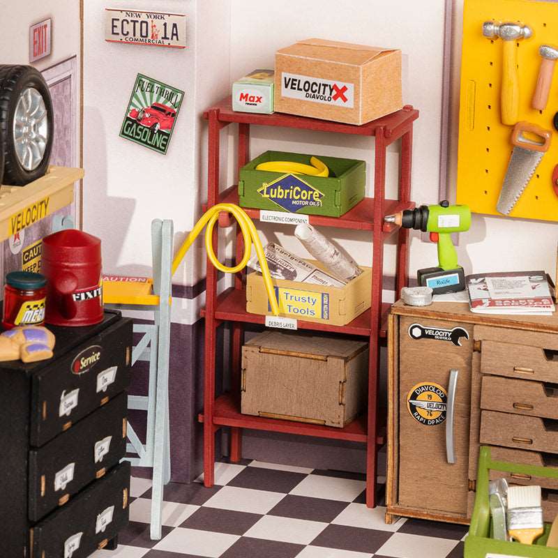 Garage Workshop DIY Miniature House Kit