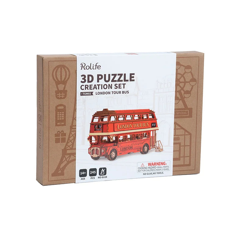 London Tour Bus 3D Wooden Puzzle