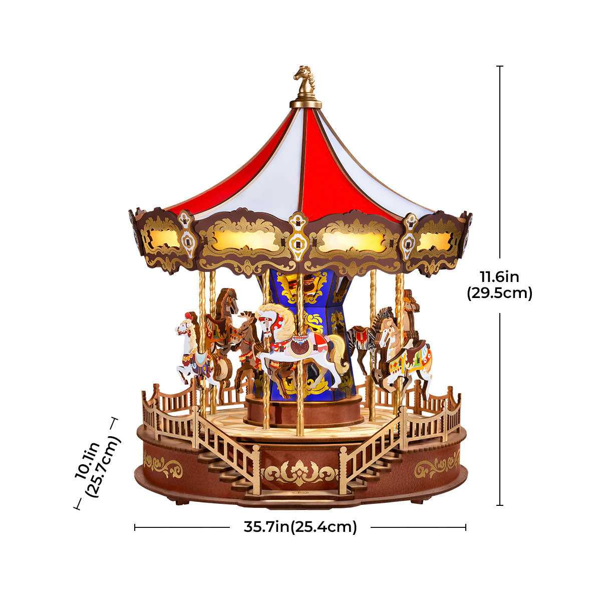 ROKR Classic Carousel Music Box AMC01