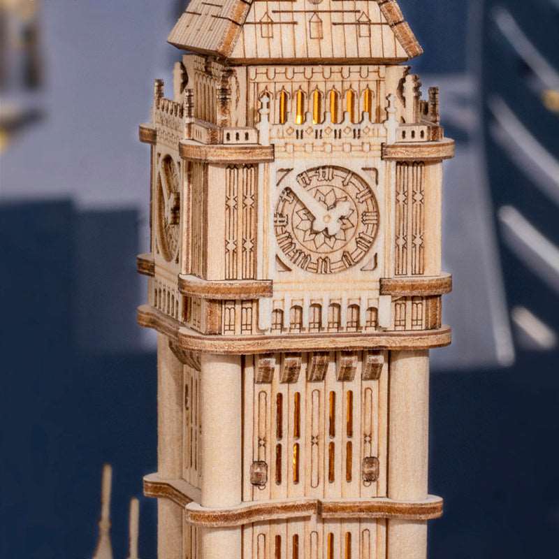 Big Ben With Lights TG507 Architecture 3D Wooden Puzzle Rolife