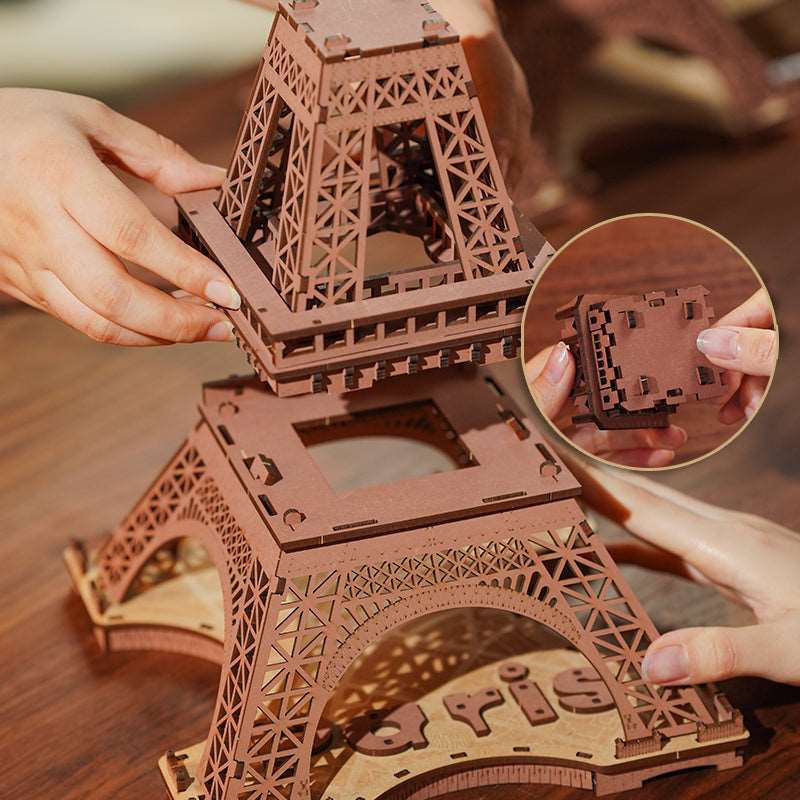 Night of the Eiffel Tower 3D Wooden Puzzle