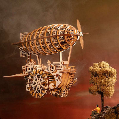 Air Vehicle Mechanical Airship 3D Wooden Puzzle