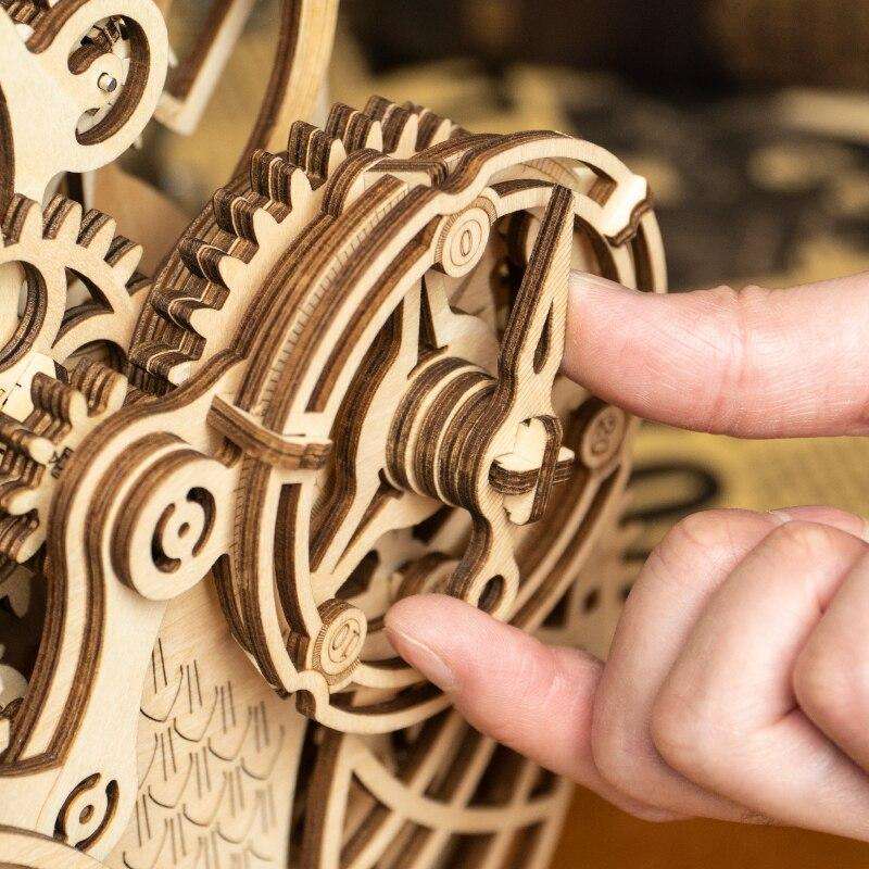 Owl Clock Mechanical Gears 3D Wooden Puzzle