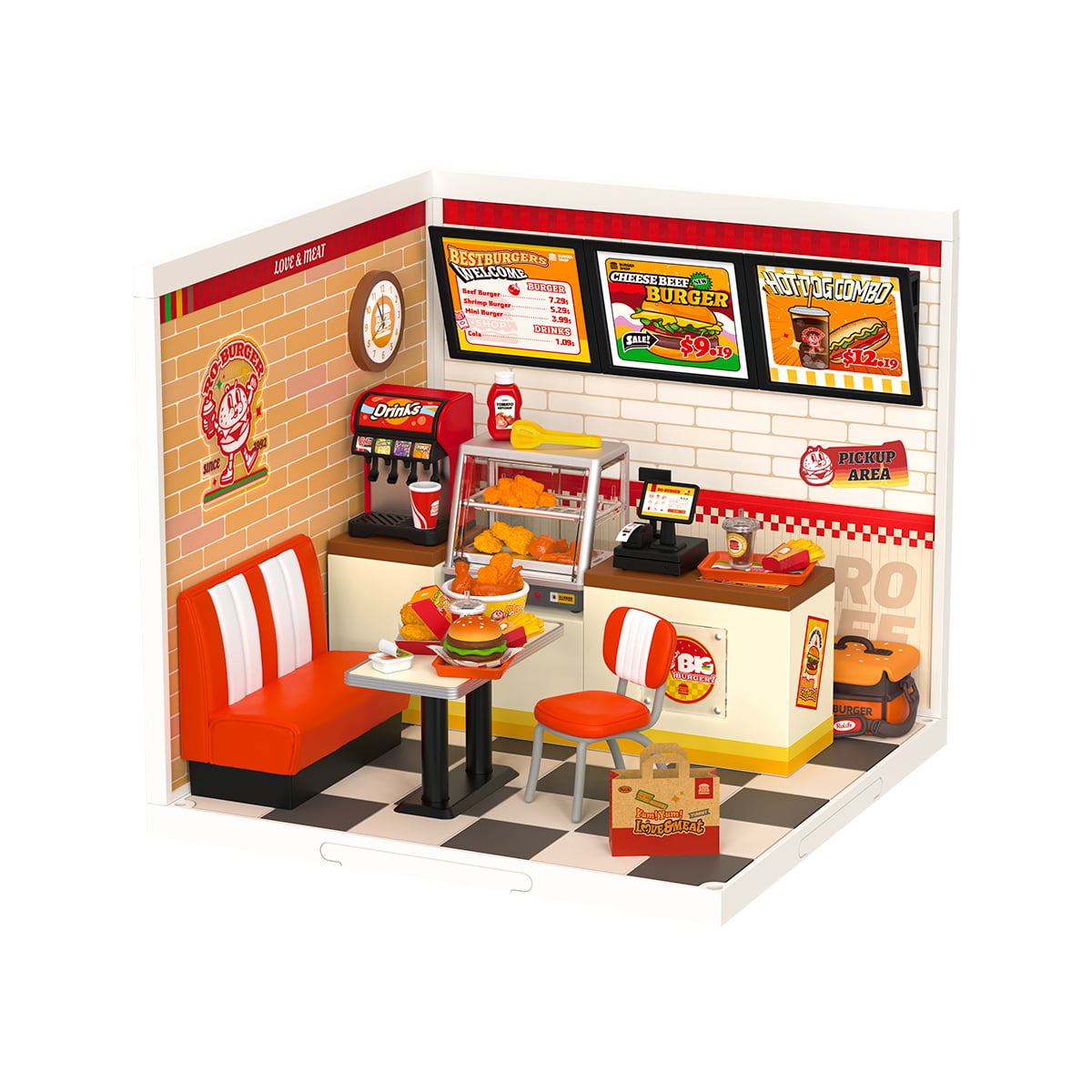 Rolife Yum Yum Burgers DIY Plastic Miniature House DW010