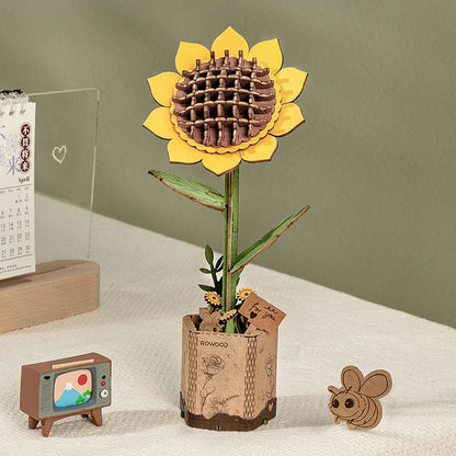 DIY Wooden Flower Bouquet 3D Wooden Puzzle