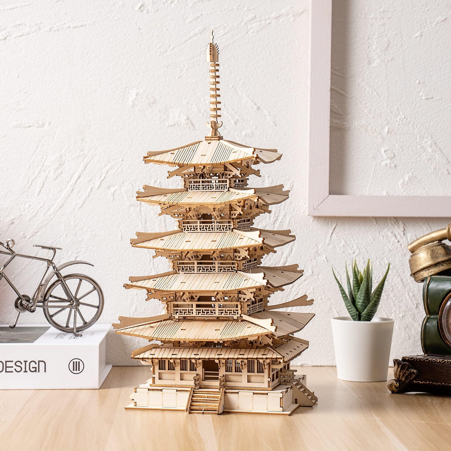 DIY Five-storied Pagoda 3D Wooden Puzzle