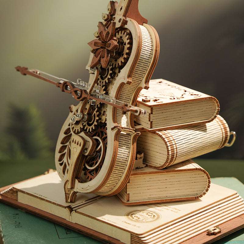 Magic Cello Mechanical Music Box 3D Wooden Puzzle