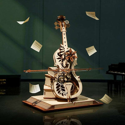 Magic Cello Mechanical Music Box 3D Wooden Puzzle