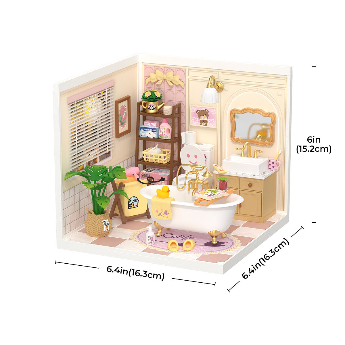 Rolife Pop Bubble Bathroom Plastic DIY Miniature House DW014B