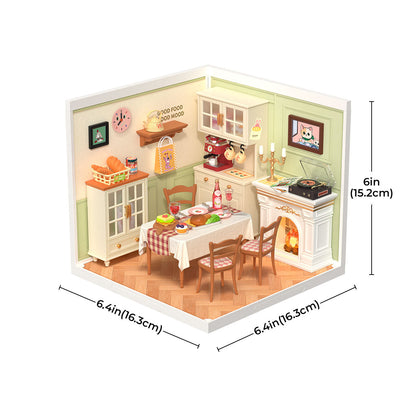 Rolife Warm Dining Room Plastic DIY Miniature House DW015B