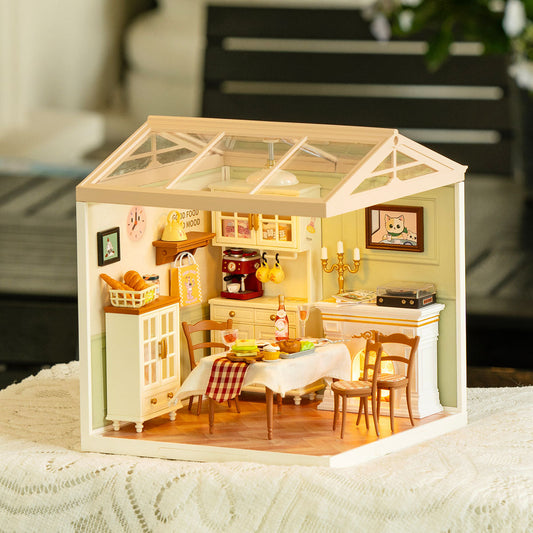 Rolife Warm Dining Room Plastic DIY Miniature House DW015B