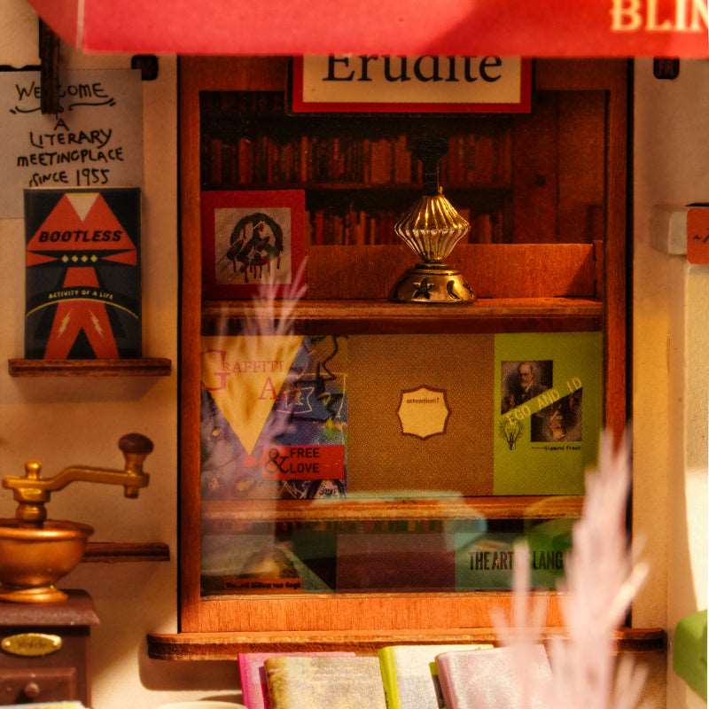 Corner Bookstore DIY Miniature House Kit