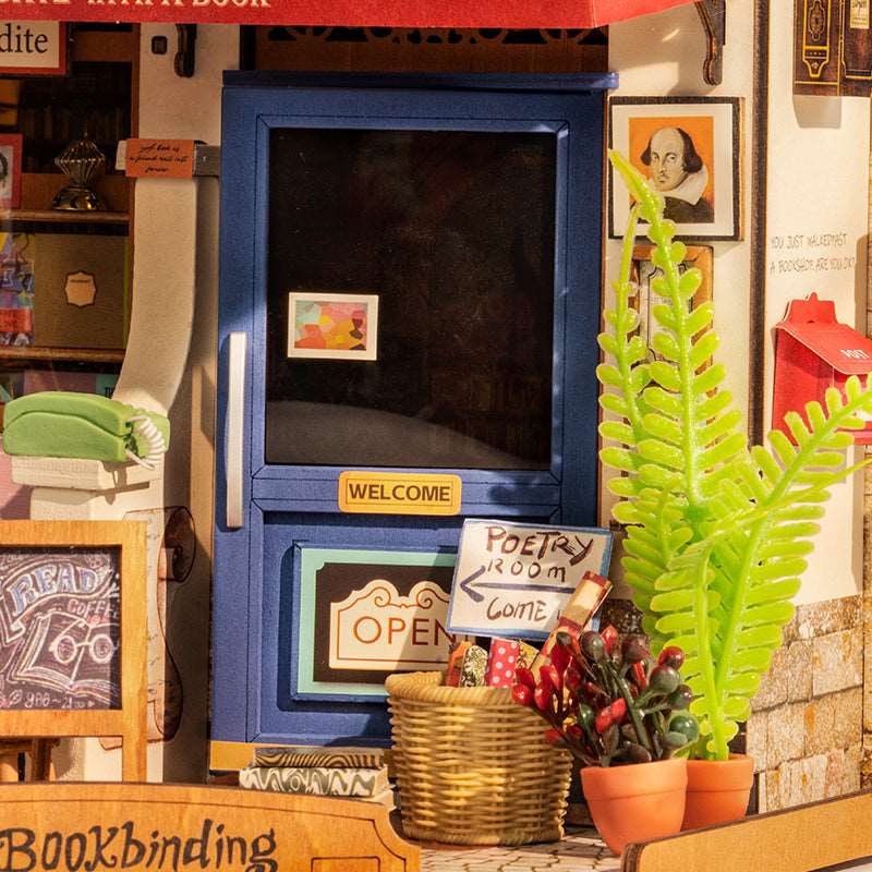 Corner Bookstore DIY Miniature House Kit