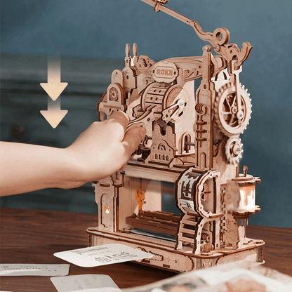 Classic Printing Press Mechanical 3D Wooden Puzzle ROKR