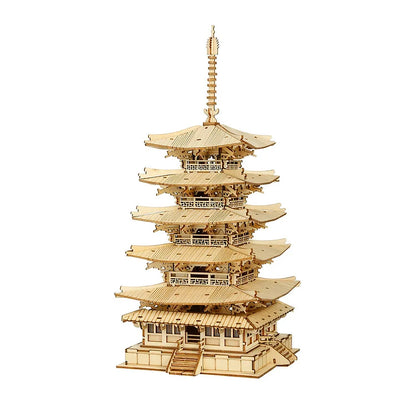 DIY Five-storied Pagoda 3D Wooden Puzzle