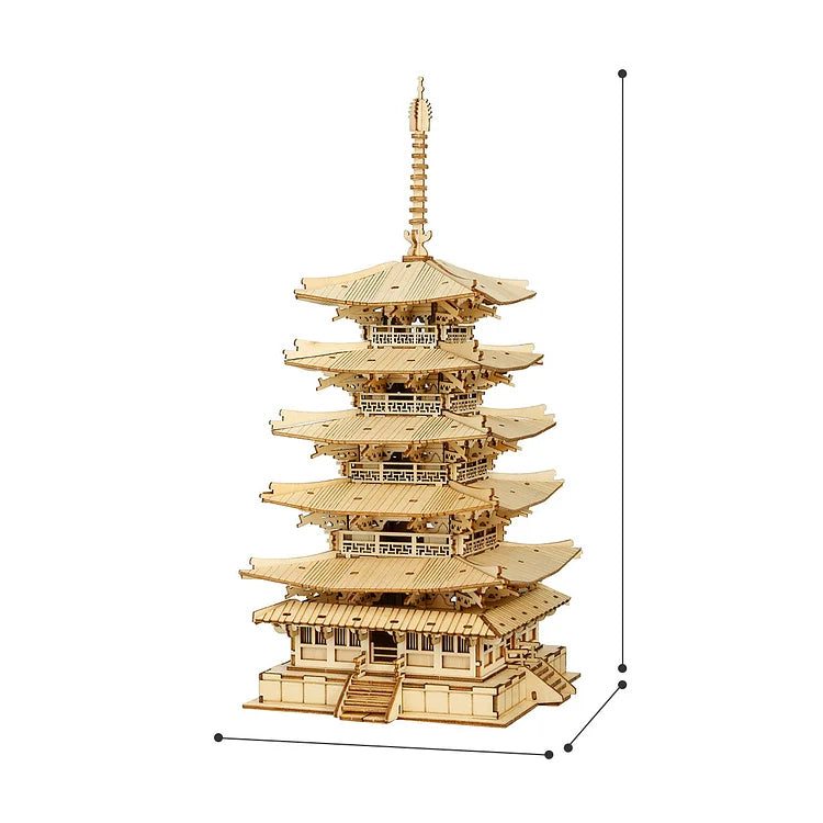 DIY Five-storied Pagoda 3D Wooden Puzzle