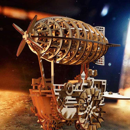 Air Vehicle Mechanical Airship 3D Wooden Puzzle