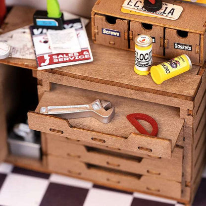 Garage Workshop DIY Miniature House Kit