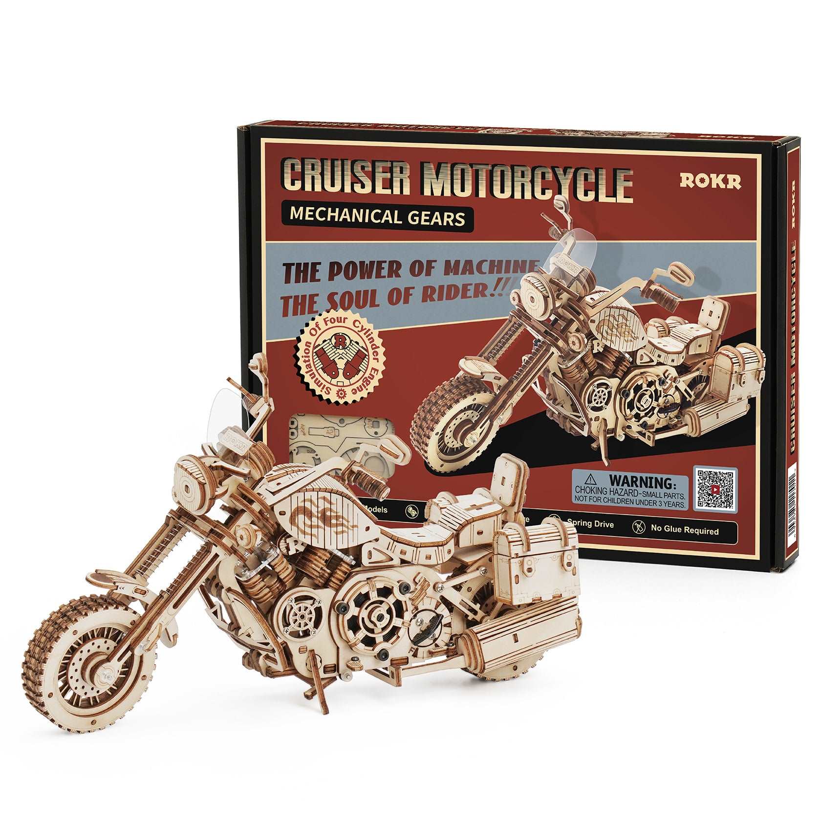 Cruiser Motorcycle LK504 3D Wooden Puzzle