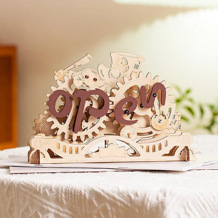 Open Closed Sign 3D Wooden Puzzle