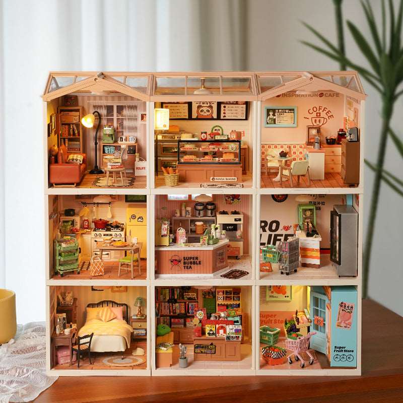 Super Creator DIY Miniature House Kits Rolife DW001 DW002 DW003 DW004 DW005 DW006 DW007 DW008 DW009