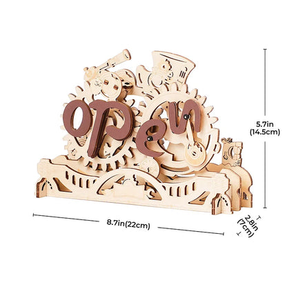 Open Closed Sign 3D Wooden Puzzle