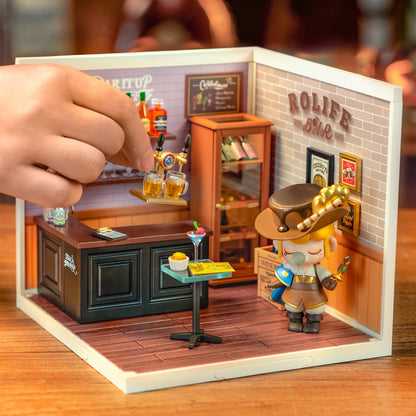 Rolife Leisurely Cheers Bar DIY Plastic Miniature House DW012